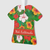 Mele Kalikimaka farbenfroher hawaiischer Blumenurl Ornament (Vorderseite)