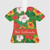 Mele Kalikimaka farbenfroher hawaiischer Blumenurl Ornament (Rückseite)