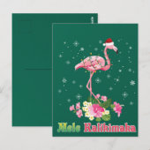 Mele Kalikimaka Flamingo Santa Christmas Merry Postkarte (Vorne/Hinten)