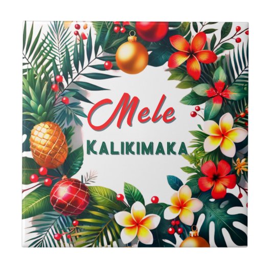 Mele Kalikimaka Fliese (Vorderseite)