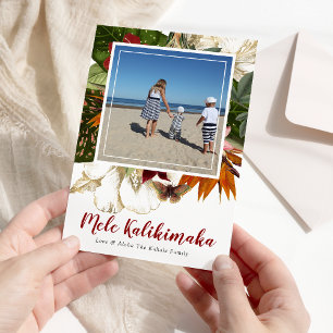 Mele Kalikimaka Florales Weihnachtsfoto Urlaub Feiertagskarte