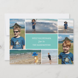 Mele Kalikimaka Foto Collage Card für Weihnachten