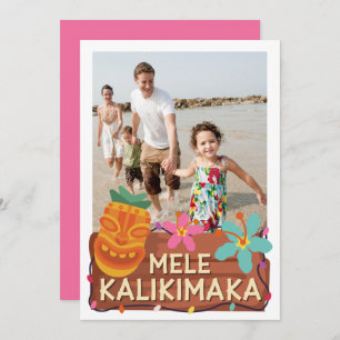 Mele Kalikimaka Foto Hawaiian Tiki Weihnachtskarte Feiertagskarte