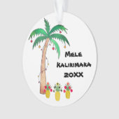 Mele Kalikimaka Foto Palm Tree Island Weihnachten Ornament (Vorderseite)