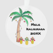 Mele Kalikimaka Foto Palm Tree Island Weihnachten Ornament (Vorderseite)