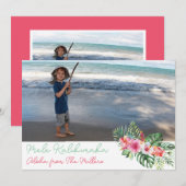 Mele Kalikimaka Frohe Weihnachts-Hibiskus Feiertagskarte (Vorne/Hinten)