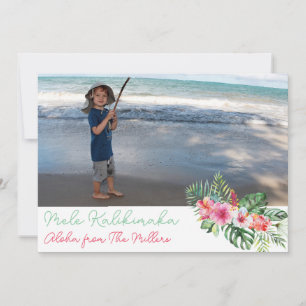 Mele Kalikimaka Frohe Weihnachts-Hibiskus Feiertagskarte