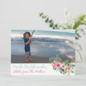 Mele Kalikimaka Frohe Weihnachts-Hibiskus Feiertagskarte (Stehend Vorderseite)