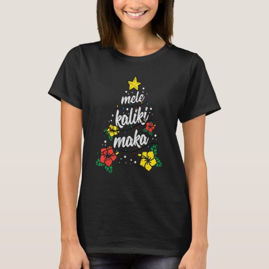 Mele Kalikimaka Frohe Weihnachtsfeier Hawaii Summe T-Shirt (Vorderseite)