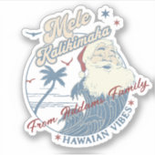 Mele Kalikimaka Frory Christmas Hawaii Tropical Aufkleber (Vorderseite)