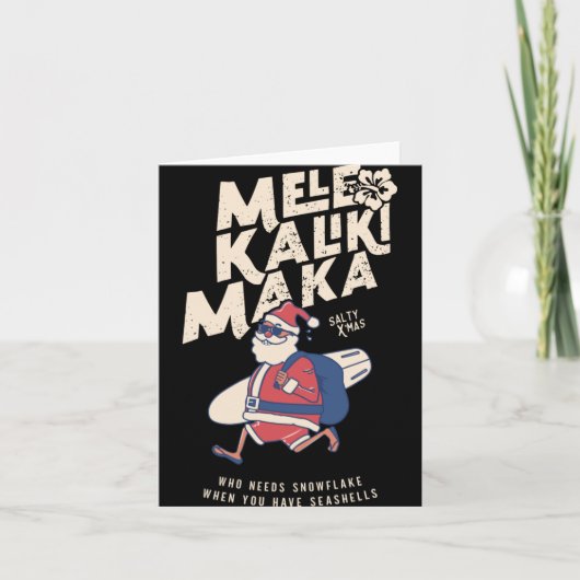 Mele Kalikimaka Funny Santa Hawaiian Christmas T S Karte (Vorderseite)