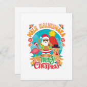 Mele Kalikimaka für ein helles hawaiianisches Weih Begleitkarte (Vorne/Hinten)