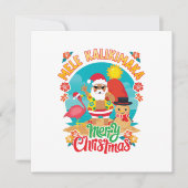 Mele Kalikimaka für ein helles hawaiianisches Weih Einladung (Vorderseite)