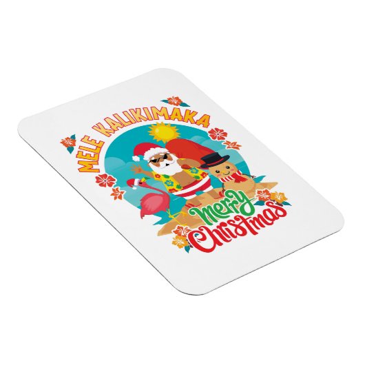 Mele Kalikimaka für ein helles hawaiianisches Weih Magnet (Rechte Seite)