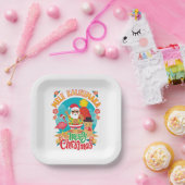 Mele Kalikimaka für ein helles hawaiianisches Weih Pappteller (Party)