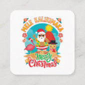 Mele Kalikimaka für ein helles hawaiianisches Weih Quadratische Visitenkarte (Rückseite)