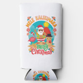 Mele Kalikimaka für ein helles hawaiianisches Weih Selters Dosenkühler (Vorderseite)