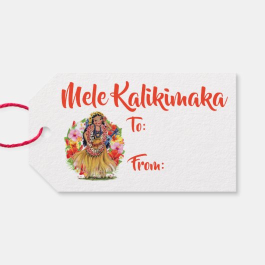 Mele Kalikimaka Geschenkanhänger (Rückseite Horizontal)