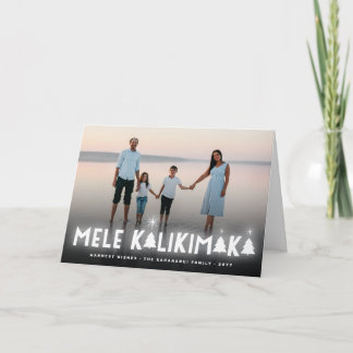 Mele Kalikimaka Glow Stars Modernes Foto Feiertagskarte