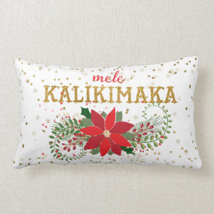 Mele Kalikimaka Gold Glitter Weihnachtsstern Lendenkissen