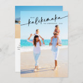 Mele Kalikimaka Handgerieftes Foto Feiertagskarte (Vorne/Hinten)