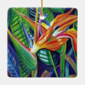 Mele Kalikimaka Hawaii Bird of Paradise Weihnachte Keramikornament (Rückseite)