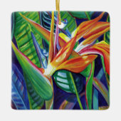 Mele Kalikimaka Hawaii Bird of Paradise Weihnachte Keramikornament (Vorderseite)