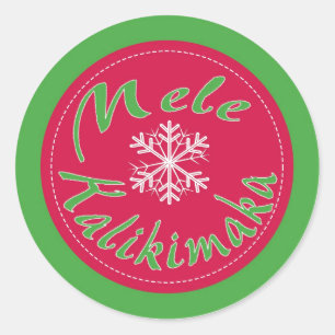 Mele Kalikimaka Hawaii Frohe Weihnachtsaufkleber Runder Aufkleber