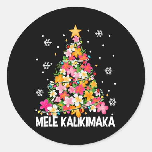 Mele Kalikimaka Hawaii Hawaii WeihnachtsWeihnachts Runder Aufkleber (Vorderseite)