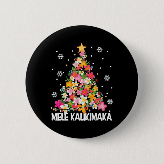 Mele Kalikimaka Hawaii Hawaiian Christmas Xmas Gir Button (Vorderseite)