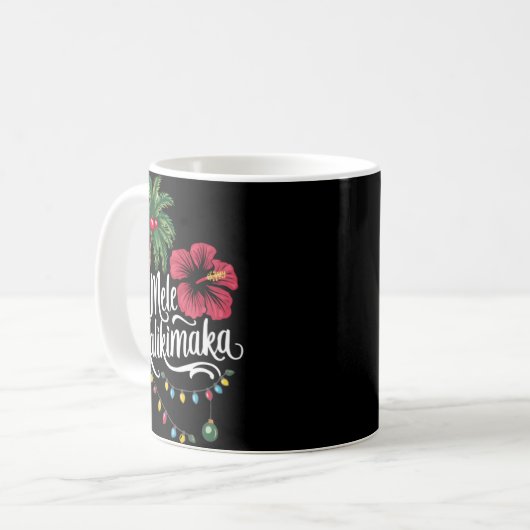 Mele Kalikimaka Hawaii Santa Hawaiian Merry Christ Kaffeetasse (Vorderseite Links)
