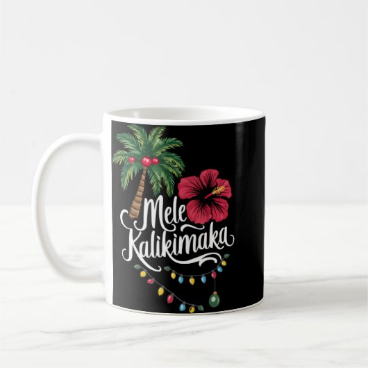 Mele Kalikimaka Hawaii Santa Hawaiian Merry Christ Kaffeetasse (Links)