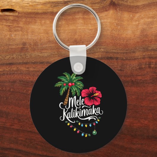 Mele Kalikimaka Hawaii Santa Hawaiian Merry Christ Schlüsselanhänger (Vorderseite)