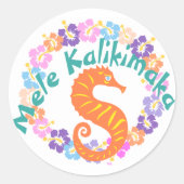 Mele Kalikimaka Hawaii Weihnachtswreath Stickers (Vorderseite)
