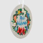 Mele Kalikimaka Hawaiian Beach Christmas Wreath Ornament (Vorderseite)