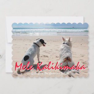Mele Kalikimaka Hawaiian Brushed Script-Foto Feiertagskarte