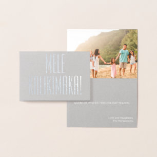 MELE KALIKIMAKA HAWAIIAN CHRISTMAS CARD FOIL FOLIENKARTE