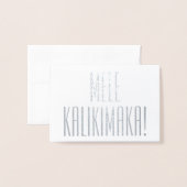 MELE KALIKIMAKA HAWAIIAN CHRISTMAS CARD FOIL FOLIENKARTE (Vorderseite mit Umschlag)