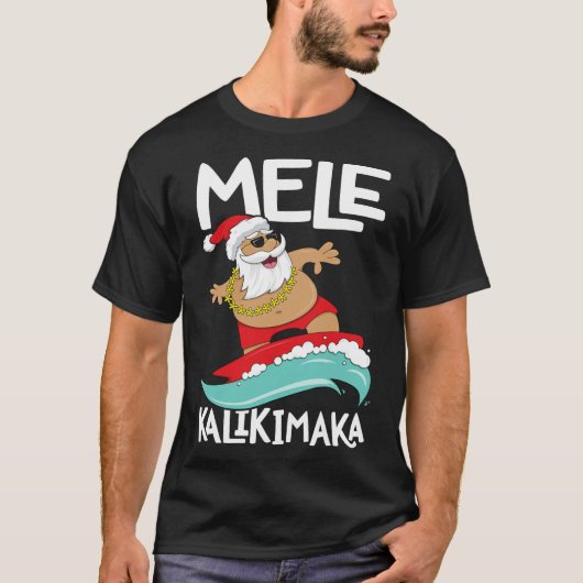 Mele Kalikimaka Hawaiian Christmas Hawaii Surfing T-Shirt (Vorderseite)