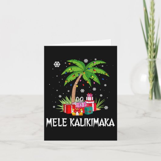 Mele Kalikimaka Hawaiian Christmas Palm Tree Famil Karte (Vorderseite)