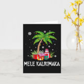 Mele Kalikimaka Hawaiian Christmas Palm Tree Famil Karte (Gelbe Blume)