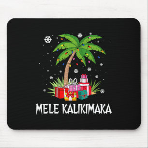 Mele Kalikimaka Hawaiian Christmas Palm Tree Famil Mousepad