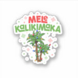 Mele Kalikimaka Hawaiian Christmas Palm Tree Light Aufkleber<br><div class="desc">Mele Kalikimaka Hawaiian Christmas Palm Tree Lights Xmas</div>