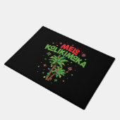 Mele Kalikimaka Hawaiian Christmas Palm Tree Light Fußmatte (Schrägansicht)