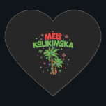 Mele Kalikimaka Hawaiian Christmas Palm Tree Light Herz-Aufkleber<br><div class="desc">Mele Kalikimaka Hawaiian Christmas Palm Tree Light</div>
