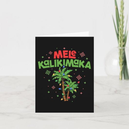 Mele Kalikimaka Hawaiian Christmas Palm Tree Light Karte (Vorderseite)