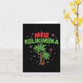 Mele Kalikimaka Hawaiian Christmas Palm Tree Light Karte (Gelbe Blume)