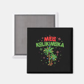 Mele Kalikimaka Hawaiian Christmas Palm Tree Light Magnet (Vorderseite/Rückseite)