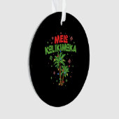 Mele Kalikimaka Hawaiian Christmas Palm Tree Light Ornament (Vorderseite)