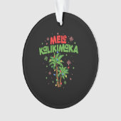 Mele Kalikimaka Hawaiian Christmas Palm Tree Light Ornament (Vorderseite)
